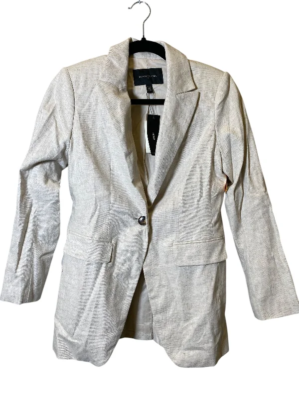 Women's Blazers with Stylish Wool Tweed -Blazer By Banana Republic In Beige, Size: Xxs