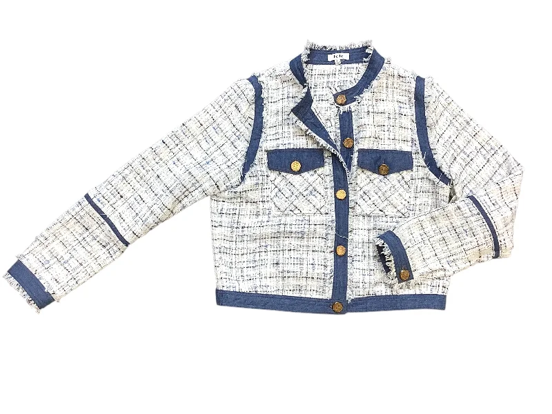 Women's Printed Blazers -Blazer By Fate In Blue, Size: L