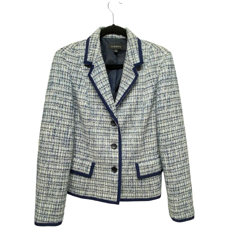 Women's Blazers with Flared Skirts -Blazer By Talbots In Blue & White, Size: 14