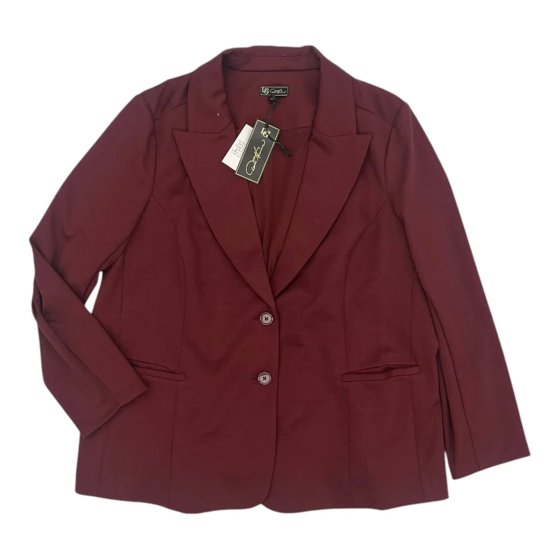 Women's Soft Blazers -Blazer By Clothes Mentor In Maroon, Size:1X