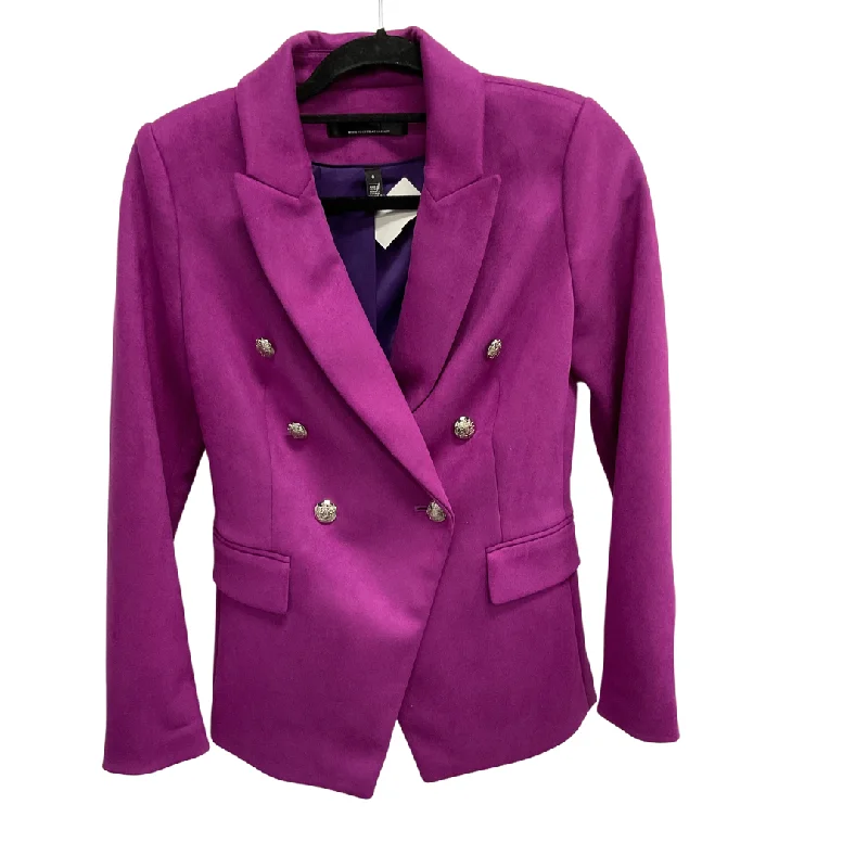 Women's Checkered Blazers -Blazer By White House Black Market In Purple, Size: Xs
