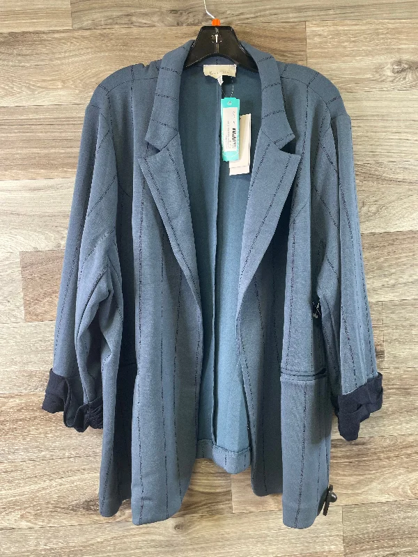 Women's Light Blazers for Summer -Blazer By Skies Are Blue In Blue, Size: 3x