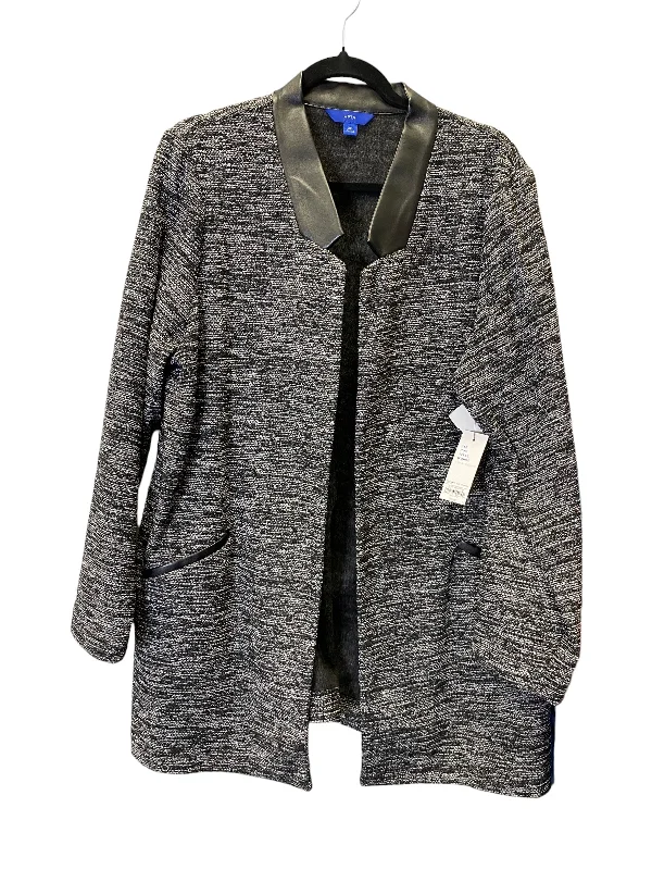 Women's Blazers with Wool Tweed Design -Blazer By Apt 9 In Grey, Size: Xxl