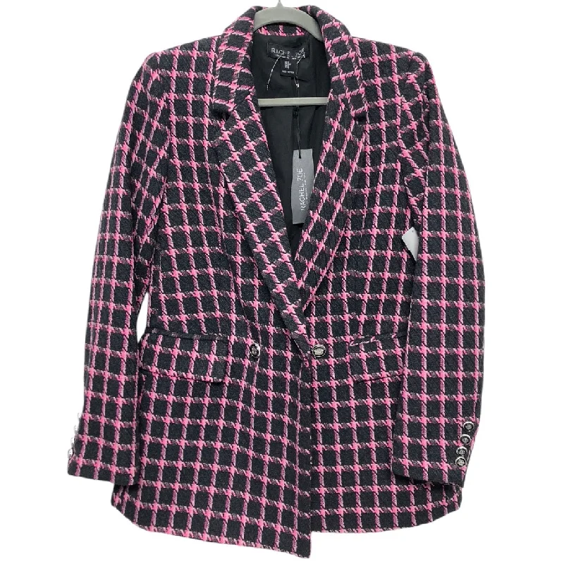 Women's Plaid Winter Blazers -Blazer By Rachel Zoe In Black & Pink, Size: S