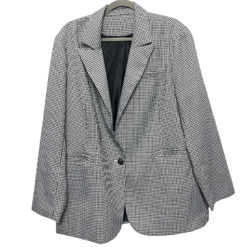 Women's Cool-Weather Office Blazers -Blazer By Clothes Mentor In Black & White, Size: 2x