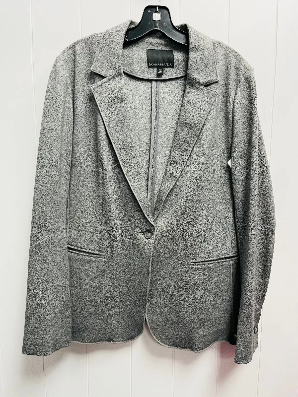 Women's Wool Tweed Blazers -Blazer By Banana Republic In Grey, Size: L