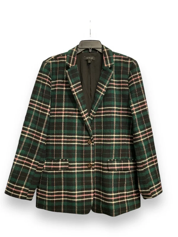 Women's Woolen Tweed Blazers for Fall -Blazer By Ann Taylor In Plaid Pattern, Size: L Women's Woolen Tweed Blazers for Fall -Blazer By Ann Taylor In Plaid Pattern, Size: L