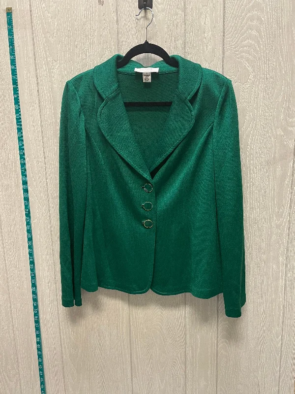 Women's Blazers with Tartan Check -Blazer Luxury Designer By St John Collection In Green, Size: M