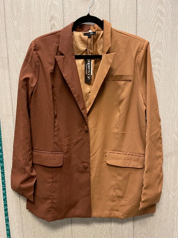 Women's Check Print Blazers -Blazer By Papermoon In Brown, Size: L