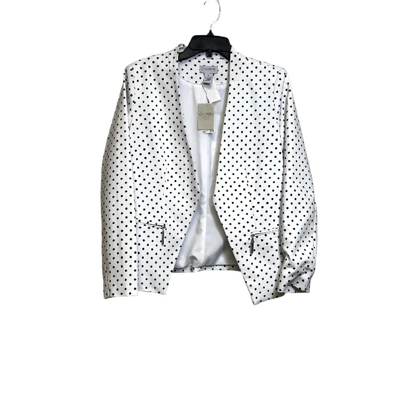 Women's Classic Tweed Blazers -Blazer By Carmen By Carmen Marc Valvo In Polkadot Pattern, Size: 10