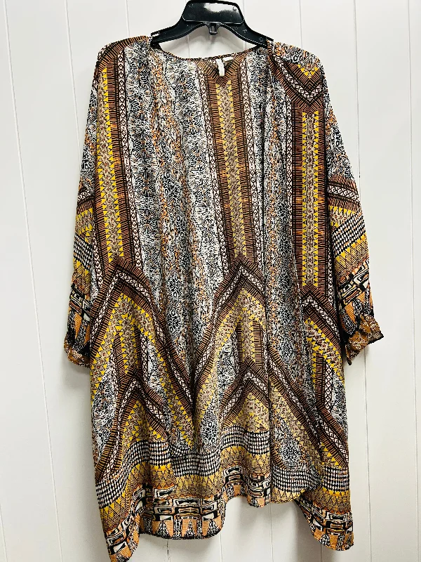 Short Kimono-Kimono By Cato In Orange & Yellow, Size: Xl