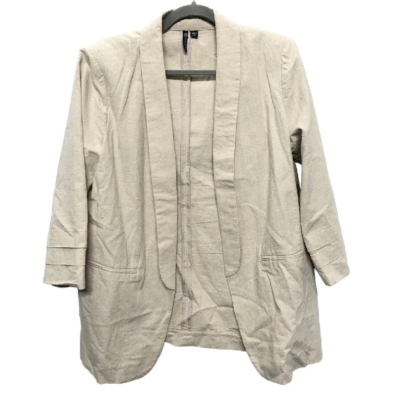 Women's Winter Checkered Blazers -Blazer By Versona In Beige, Size: L