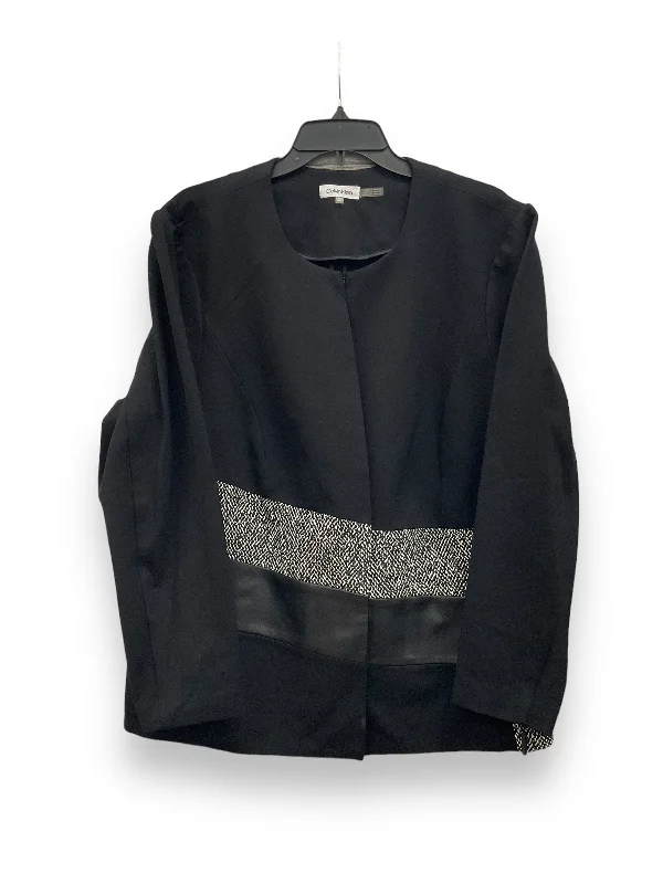 Women's Blazers for Night Out -Blazer By Calvin Klein In Black, Size: 1x