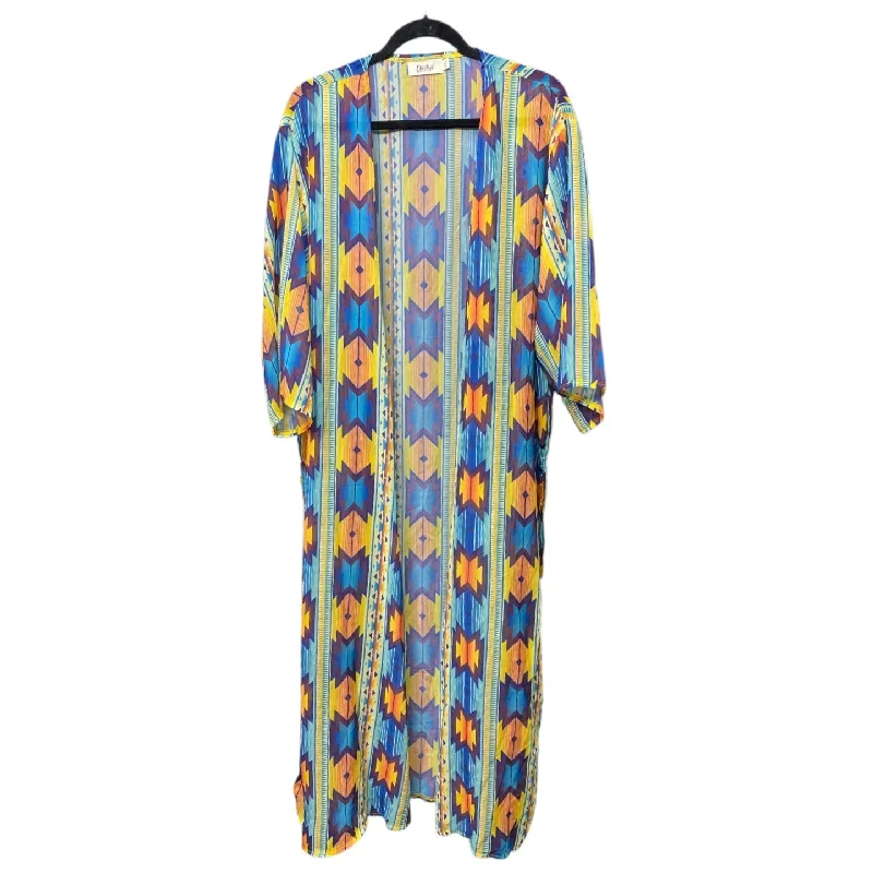 Kimono with Floral Lace-Kimono By Clothes Mentor In Multi-colored, Size: 2x