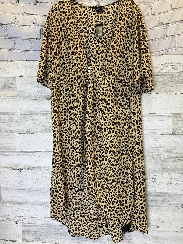 Kimono with Tassel Fringe-Animal Print Kimono 1.state, Size 2x