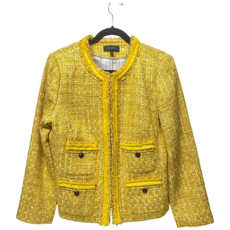 Women's Winter Wool Tweed Blazers -Blazer By Talbots In Yellow, Size: 12