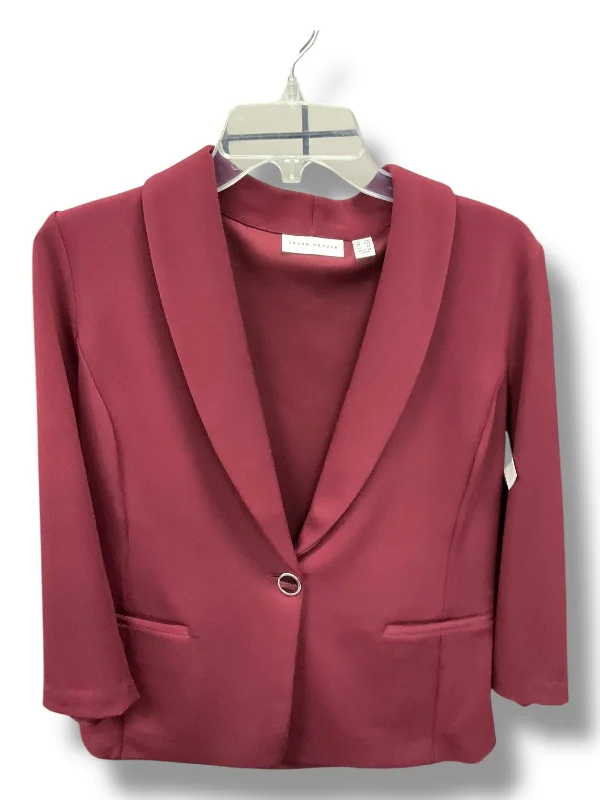 Women's Casual Blazers for Night -Blazer By Susan Graver In Maroon, Size: Mp