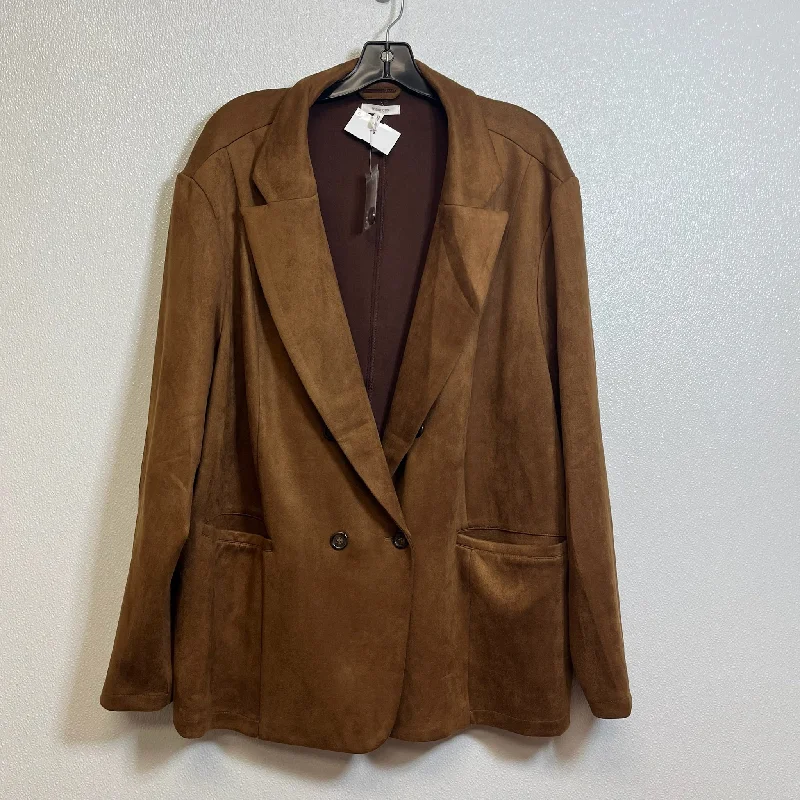 Women's Light Knit Blazers -Blazer By Maurices O In Bronze, Size: 3x
