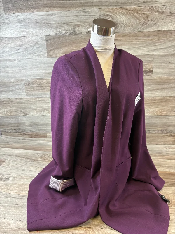 Women's Black Woolen Blazers -Blazer By Calvin Klein In Purple, Size: Xl