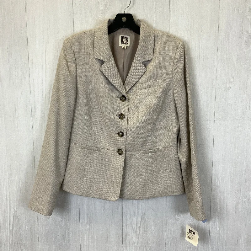 Women's Woolen Tweed Blazers for Winter -Blazer By Anne Klein In Beige, Size: M