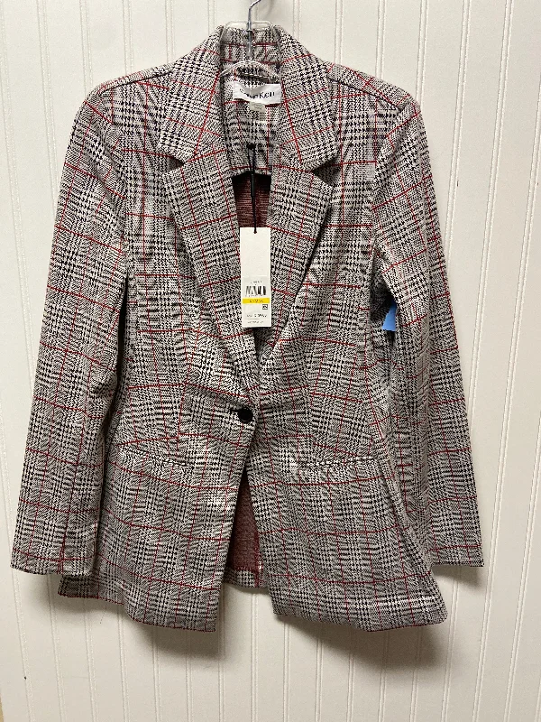 Women's Blazers for Holiday Parties -Blazer By Calvin Klein In Grey, Size: M