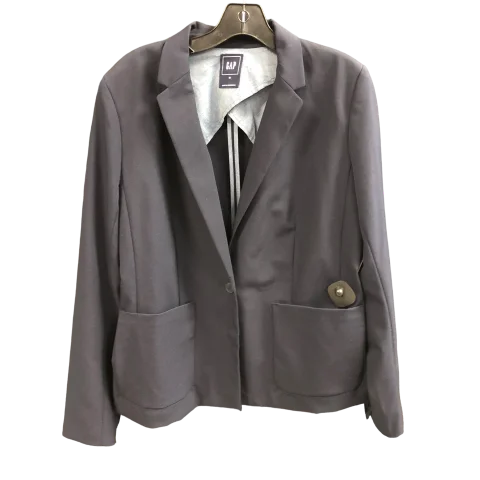 Women's Wool Checkered Blazers for Fall -Blazer By Gap In Navy, Size: 16