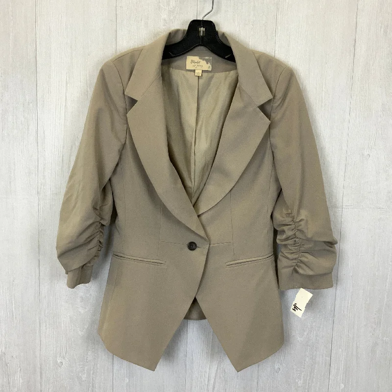 Women's Check Print Blazers -Blazer By Elizabeth And James In Taupe, Size: M