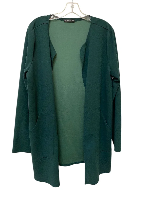 Women's Wool Tweed Blazers for Fall -Blazer By Shein In Green, Size: Xl