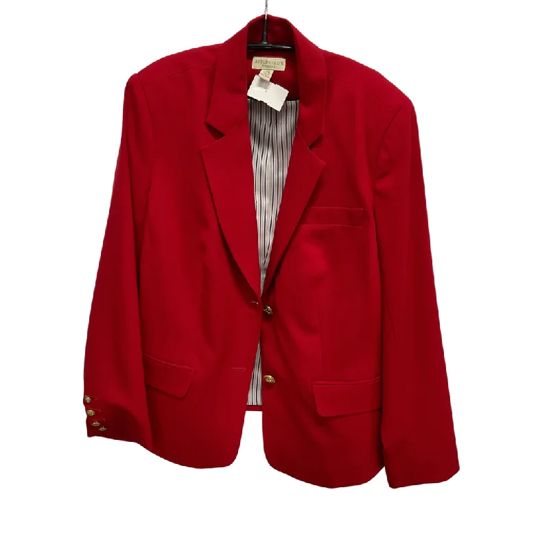 Women's Blazers for Special Occasions -Blazer By Appleseeds In Red, Size: 1x