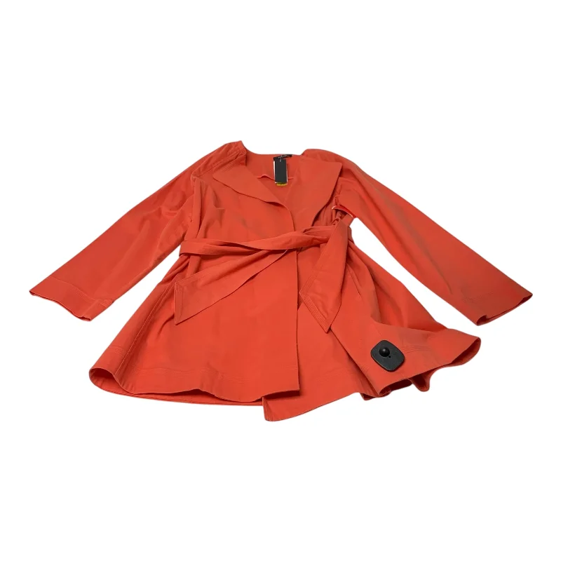 Women's Blazers with Buttons Front -Blazer By Natori In Orange, Size: S