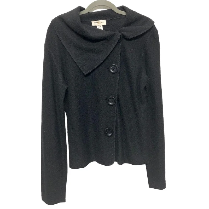 Women's Wool Checkered Blazers -Blazer By Covington In Black, Size: L