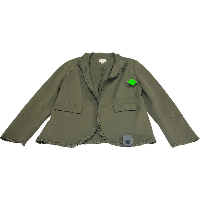 Women's Professional Suit Blazers -Blazer By Chicos In Green, Size: M