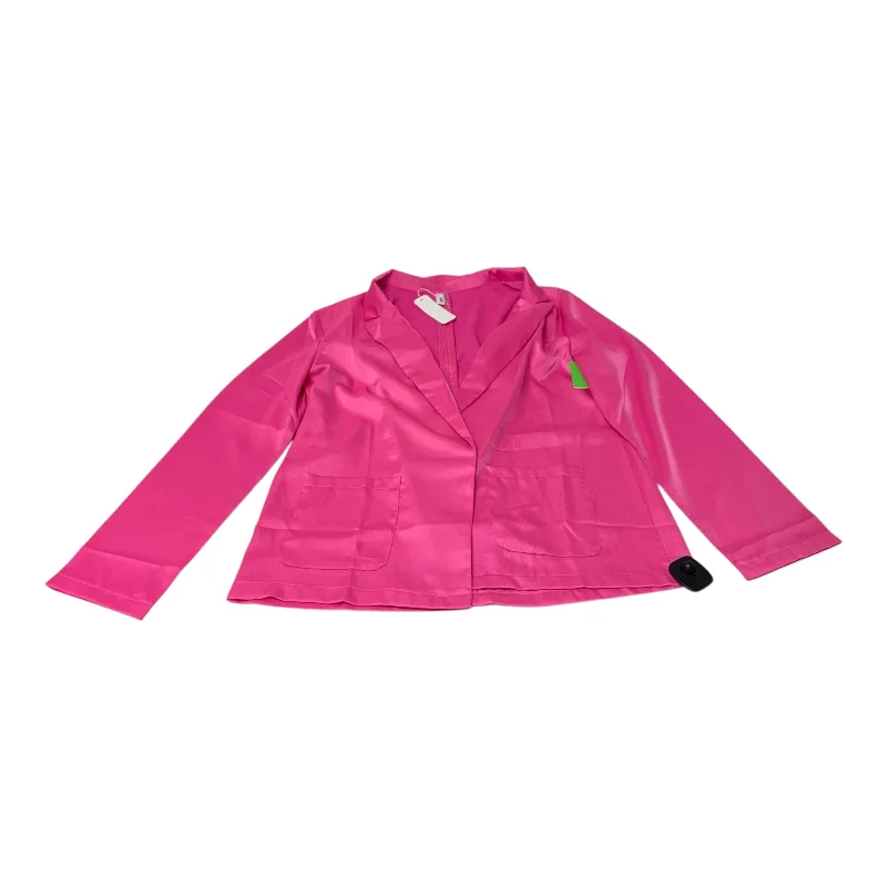 Women's Blazers with Scarf -Blazer By Glam In Pink, Size: L