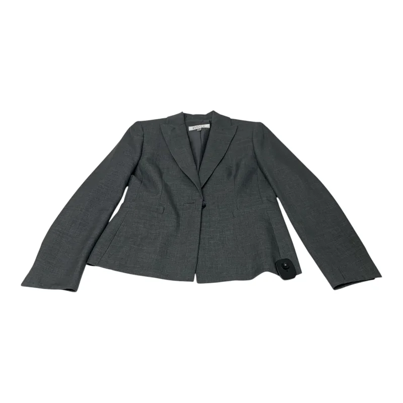Women's Vintage Style Blazers -Blazer By Kasper In Grey, Size: 2p