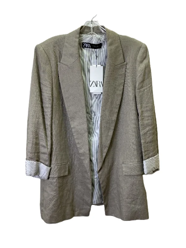 Women's Fancy Occasion Blazers -Blazer By Zara In Taupe, Size: Xl