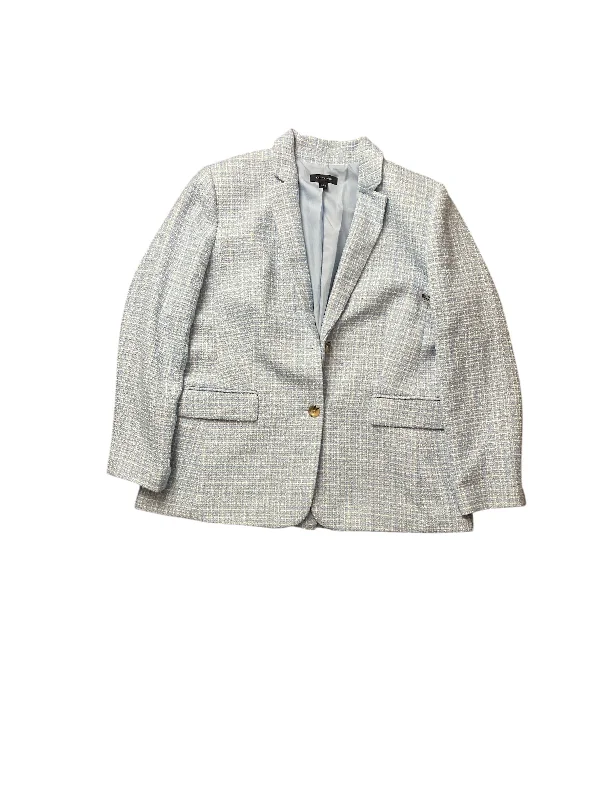 Women's Stylish Tweed Blazers -Blazer By Ann Taylor In Blue, Size: 16