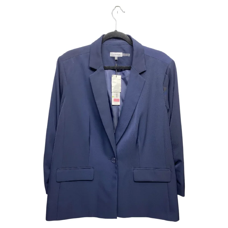 Women's Blazers for Fall Season -Blazer By Calvin Klein In Navy, Size: 18