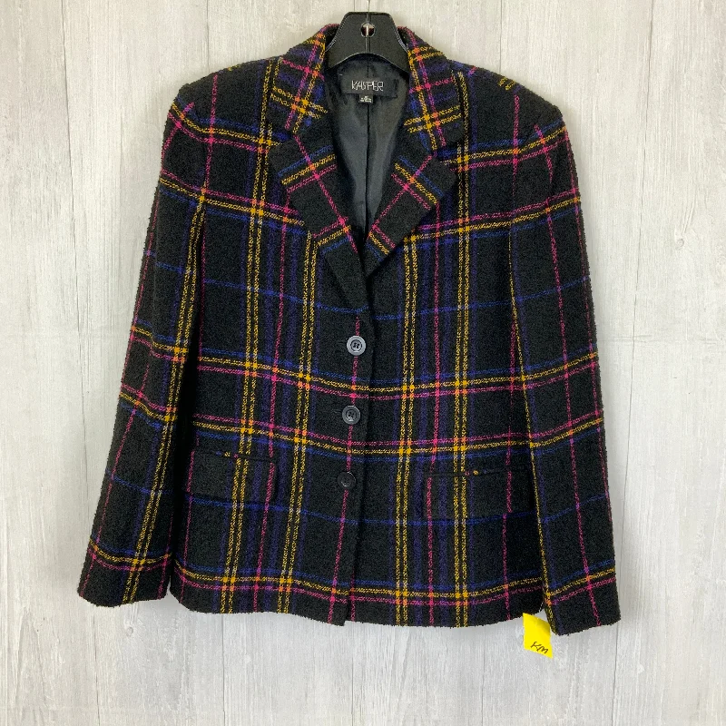 Women's Winter Wool Tweed Blazers -Blazer By Kasper In Black, Size: 10