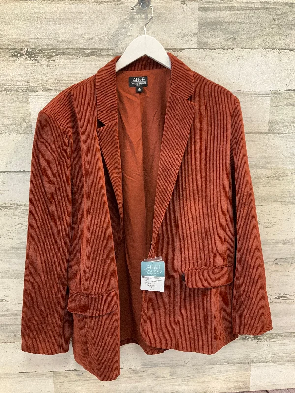 Women's Woolen Winter Blazers -Blazer By Clothes Mentor In Orange, Size: L