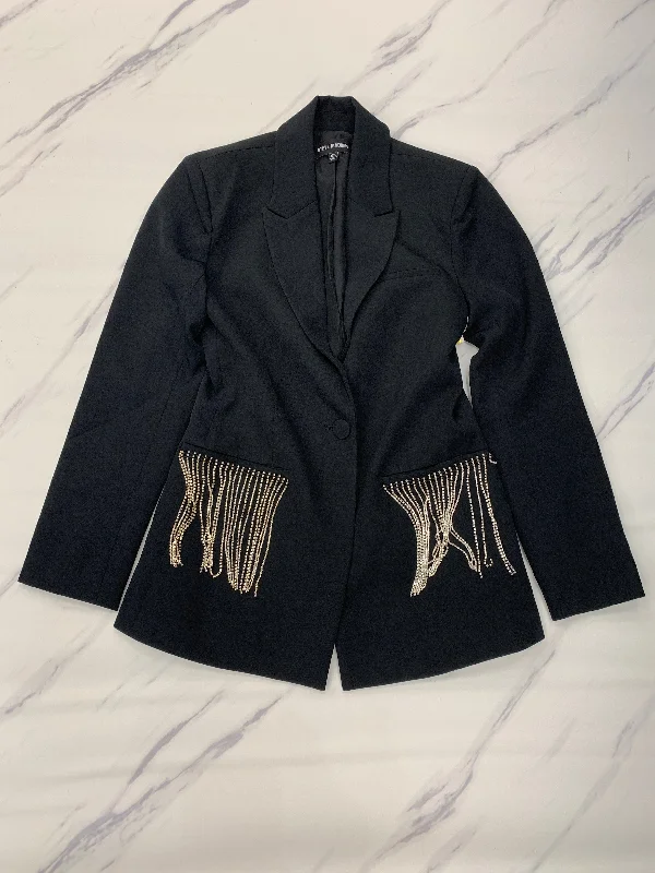 Women's Blazers with Bold Patterns -Blazer By Steve Madden In Black, Size: Xs