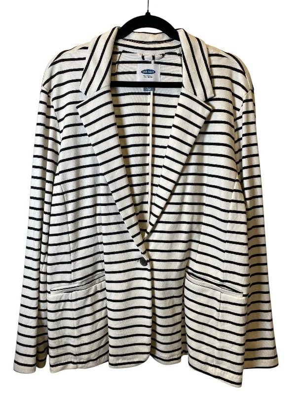 Women's Soft Wool Tweed Blazers -Blazer By Old Navy In Striped Pattern, Size: Xxl