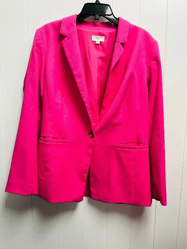 Women's Blazers with Solid Colors -Blazer By Loft In Pink, Size: L
