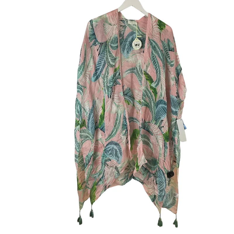 Kimono with Velvet-Kimono Designer By Spartina In Pink, Size: Osfm