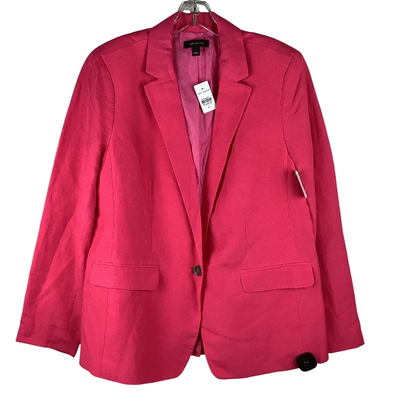 Women's Reversible Wool Blazers -Blazer By Ann Taylor In Pink, Size: 14