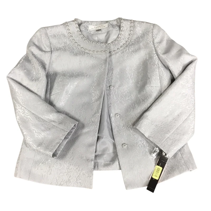 Women's Blazers for Dressy Occasions -Blazer By Tahari By Arthur Levine In Grey, Size: 8