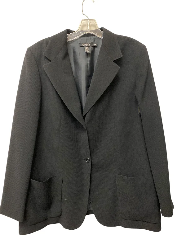 Women's Woolen Office Blazers for Winter -Blazer By Dkny In Black, Size: 14