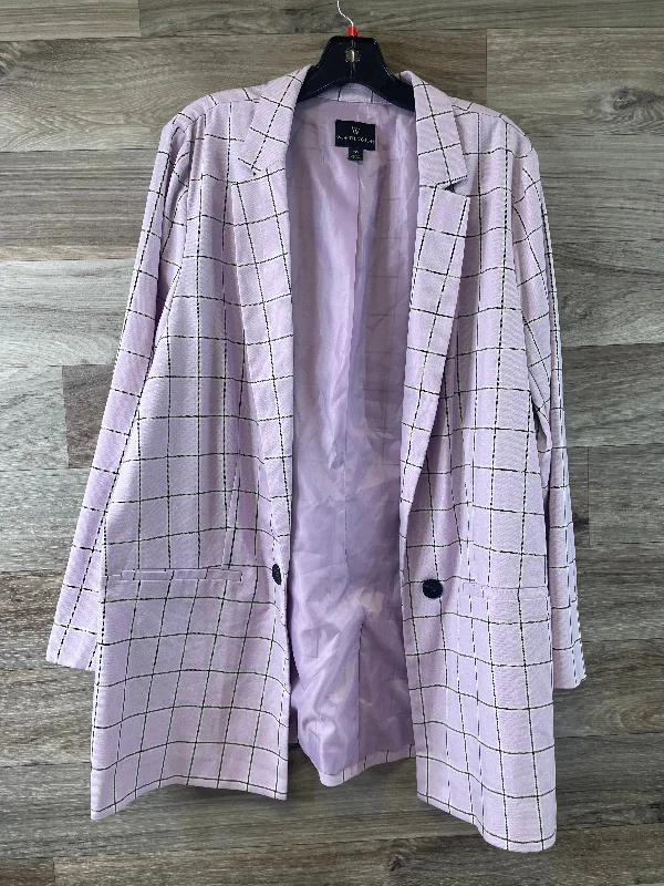 Women's Blazers for Business Casual -Blazer By Worthington In Purple & White, Size: Xxl Women's Blazers for Business Casual -Blazer By Worthington In Purple & White, Size: Xxl