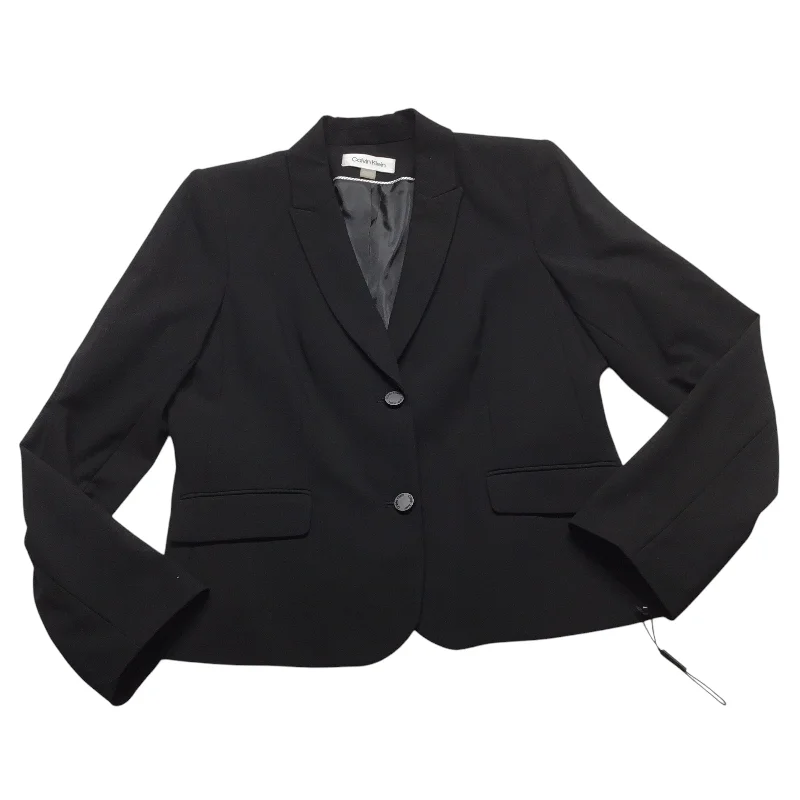 Women's Reversible Tweed Blazers -Blazer By Calvin Klein In Black, Size: 12
