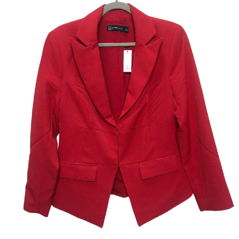 Women's Woolen Formal Blazers -Red Blazer New York And Co, Size 8
