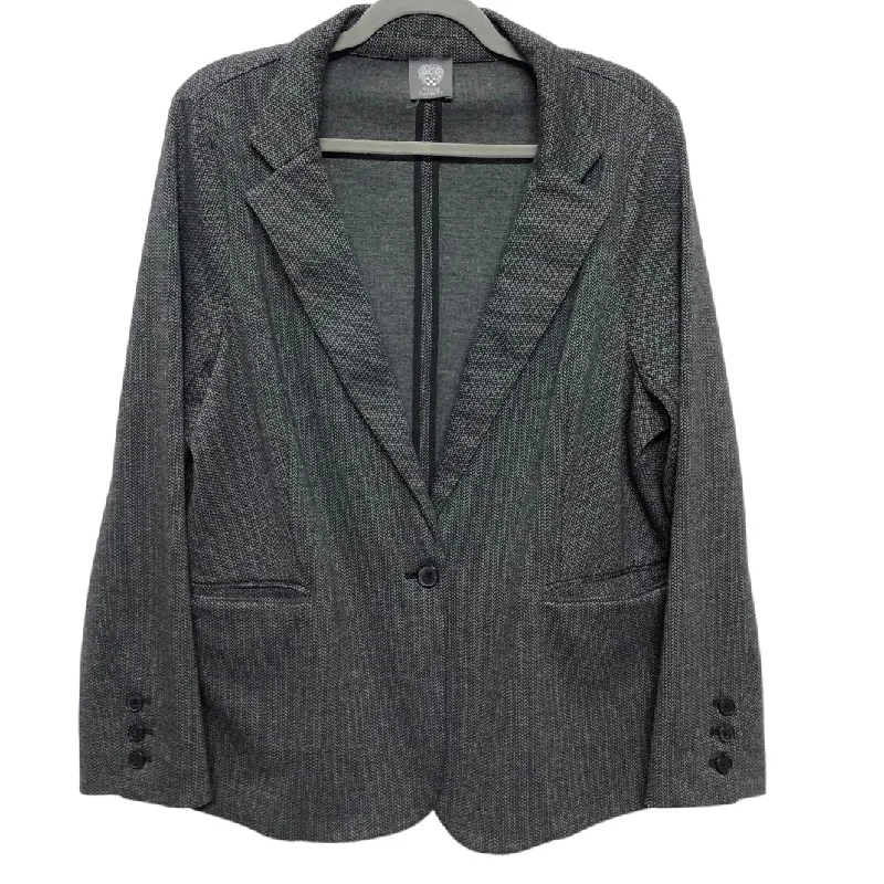 Women's Wool Tweed Checkered Blazers -Grey Blazer Vince Camuto, Size L